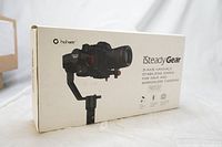 Front of original Hohem iSteadyGear box showing gimbal image and branding