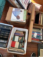 Five boxes of mainly political and wartime history books, including the War of the Rebellion Official Records volumes 1-10 with black hardcovers.