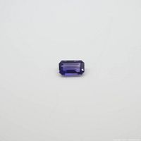 Top-down view of sapphire on white background