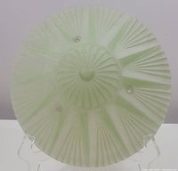Top view of the fan style ceiling light shade showing the radial fan pattern and three screw holes.