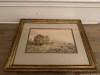 Front view of framed watercolour painting showing the full artwork and frame.