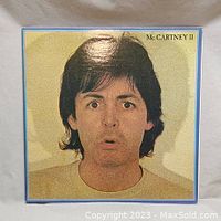 Front cover of McCartney II vinyl album featuring Paul McCartney's portrait.
