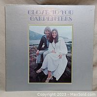 Front cover of 'Close to You' album by The Carpenters showing the photo and title