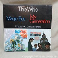 The front cover of the deluxe set showing Magic Bus and My Generation albums together with colorful artwork and band images.