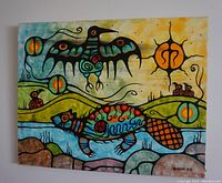 Full front view of canvas painting showing entire composition