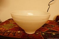 Milk glass floor lamp shade side view showing the textured checker wheat pattern and conical shape