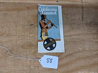 Front cover of the brochure showing Native American illustration and California Limited title with Santa Fe logo.