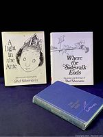 Photo showing the front covers of 'A Light in the Attic' and 'Where the Sidewalk Ends' by Shel Silverstein, alongside 'The Sun Also Rises' by Ernest Hemingway.