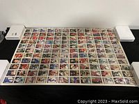 Full view of the large uncut sheet of 1991-92 O-Pee-Chee NHL hockey cards showing many player cards arranged in rows.