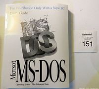 Front cover of the Microsoft MS-DOS user guide prominently showing version 6.22 branding and text indicating it is for distribution only with a new PC.