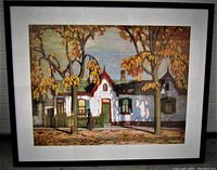 Full front view of framed print showing image, mat and frame