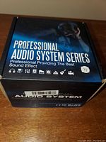 Box of Professional Audio System Series showing branding and packaging.