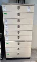 Front view of full dresser showing layout and drawer fronts with pulls