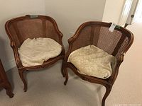 Pair of chairs front view with seat cushions
