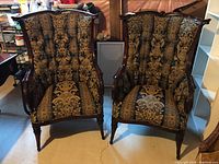 Front view of both wingback chairs