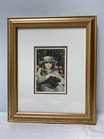 Framed signed print 'Hat & Cat' showing the full artwork and frame.