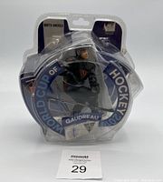 Front view of packaged Johnny Gaudreau World Cup of Hockey 2016 figure showing figure and branding on packaging.