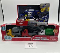 Police rescue helicopter toy in box showing light and sound features.