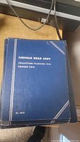 Whitman blue folder cover labeled Lincoln Head Cent Collection Starting 1941 Number Two No. 9020