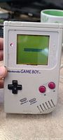 Front view of the Nintendo Game Boy showing screen and button layout