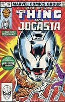 Cover photo of Marvel Two-In-One #92 comic book featuring The Thing, Jocasta, and Machine Man with bright red and yellow colors and bold title text.