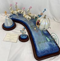 Full set: Cinderella, bell-hop, horse-drawn carriage scene, certificate on white backdrop