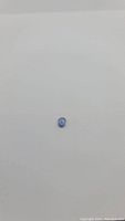 Oval tanzanite gemstone on white background