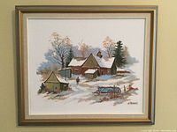Frontal view of painting in frame