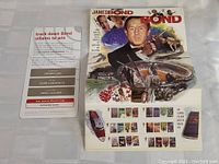 Photo showing the promotional flyer for the Bond villains contest with prize tiers and dates.