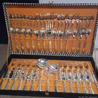 Full set displayed in open case showing lid and base contents