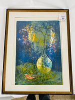 Full view of the framed lithograph print showing the entire artwork and frame.