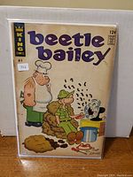 Front cover of Beetle Bailey comic book issue 61 showing cartoon cover art with Beetle Bailey and a chef character, price 12 cents, published by King Comics.