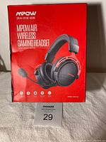 Front view of the red and black MPOW Air wireless gaming headset box showing model BH391A and branding.