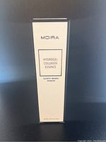 Photo of Moira Hydrogel Collagen Essence serum box showing branding and product details