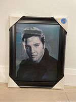 Black framed 3D image of Elvis Presley close-up with protective corners
