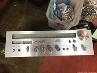 Front panel overview with tuner scale, knobs and switches