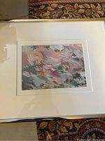 Framed abstract painting by Marcello Febbo showing the full artwork and signature.