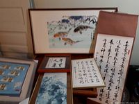 Overview of entire lot showing all six items together