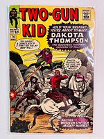 Front cover showing colorful Western action scene with gunmen and horses, title, issue number, and comic code authority stamp visible.