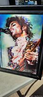 Framed 3D artist picture of Prince showing the image and artist signature at bottom right