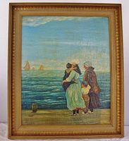 Frontal image showing the full oil painting and its detailed frame.