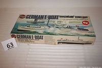 Original box of AirFix German E-Boat 1/72 scale model kit showing box art and marking