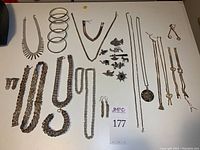 Overview of all jewelry pieces on table