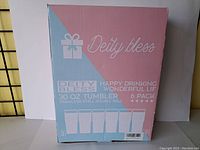Box showing branding and product details for Deity Bless 30 oz tumblers 6 pack