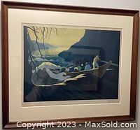 Framed print of "The York Boat" by Arthur Heming, showing the full artwork and frame.