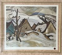 Close-up of printed image showing composition, hand signature and red seal