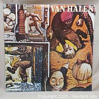 Front cover of Van Halen Fair Warning vinyl record album showing illustrated art.