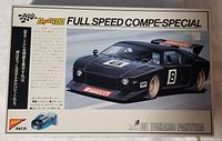 Box cover showing black De Tomaso Pantera race car with racing decals and title Full Speed Compe Special by Nichimo.