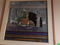 Front view of the framed oil painting showing the subject and signature.