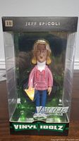 Front view of Jeff Spicoli Vinyl Idolz figure in original box showcasing character and packaging details.